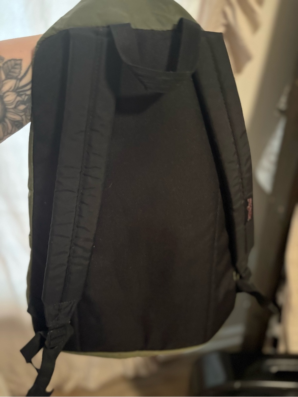JanSport Olive Green Everyday Backpack with Front Pocket - Picture 3 of 4